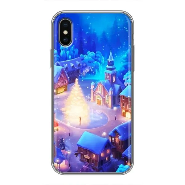 Чехол с принтом «Рождественский город» для iPhone X