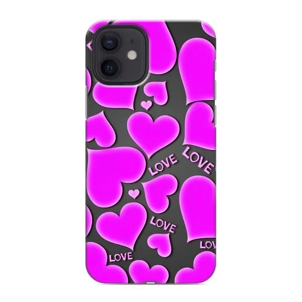 Чехол с принтом «Pink hearts» для iPhone 12 mini
