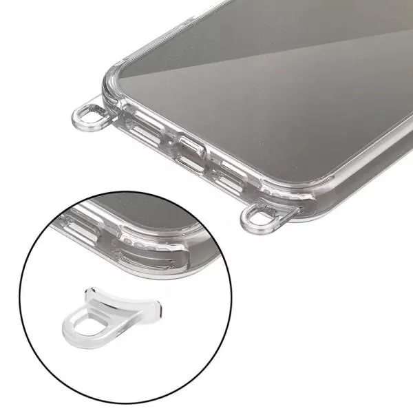 Чехол TPU Transparent with Straps для Apple iPhone 12 Pro Max (6.7") — Черный — фото 3