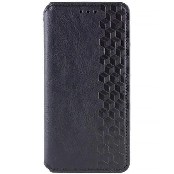 Кожаный чехол-книжка GETMAN Cubic (PU) для Apple iPhone 12 Pro Max (6.7") — Черный — фото 1