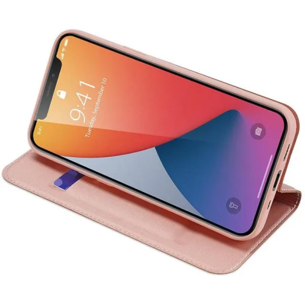 Чехол-книжка Dux Ducis с карманом для визиток для Apple iPhone 12 Pro Max (6.7") — Rose Gold — фото 5 Чехол-книжка Dux Ducis с карманом для визиток для Apple iPhone 12 Pro Max (6.7") — Rose Gold — фото 5