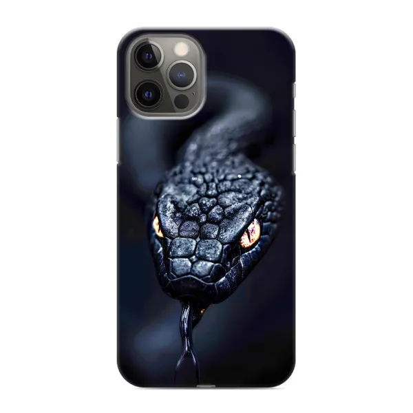 Чехол с принтом «Черная змея» для iPhone 12 Pro Max Чехол с принтом «Черная змея» для iPhone 12 Pro Max
