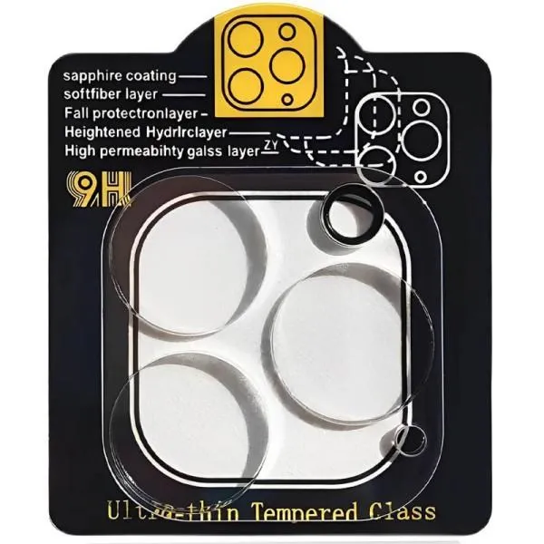 Защитное стекло на камеру Full Block (тех.пак) для Apple iPhone 12 Pro (6.1") — Прозрачный — фото 1