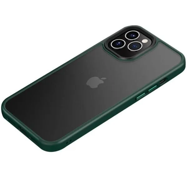 TPU+PC чехол Metal Buttons для Apple iPhone 12 Pro / 12 (6.1") — Зеленый — фото 1