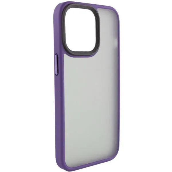 TPU+PC чехол Metal Buttons для Apple iPhone 12 Pro / 12 (6.1") — Темно-Фиолетовый — фото 1
