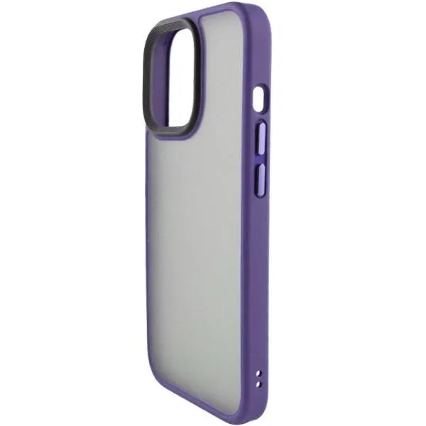 TPU+PC чехол Metal Buttons для Apple iPhone 12 Pro / 12 (6.1") — Темно-Фиолетовый — фото 2