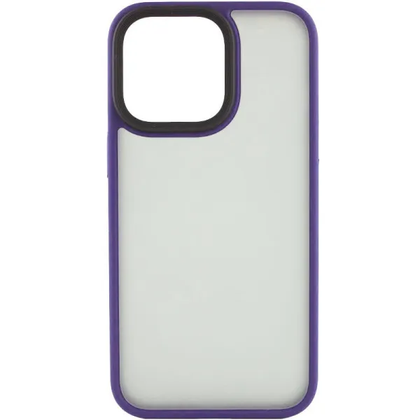 TPU+PC чехол Metal Buttons для Apple iPhone 12 Pro / 12 (6.1") — Темно-Фиолетовый — фото 3