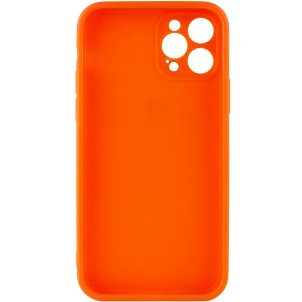 Силиконовый чехол Candy Full Camera для Apple iPhone 12 Pro (6.1") — Оранжевый — фото 1