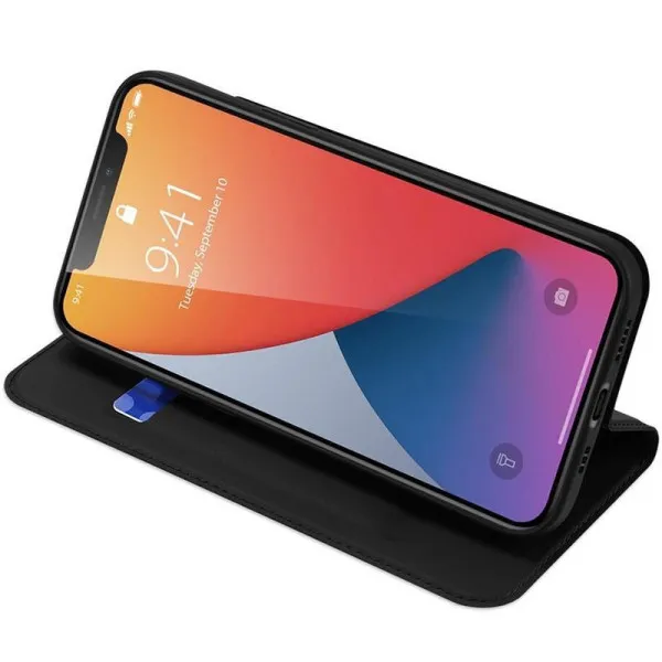 Чехол-книжка Dux Ducis с карманом для визиток для Apple iPhone 12 Pro / 12 (6.1") — Черный — фото 4