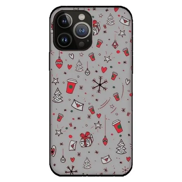 TPU+PC чехол Chrismas Color Buttons для Apple iPhone 13 Pro Max — Черный
