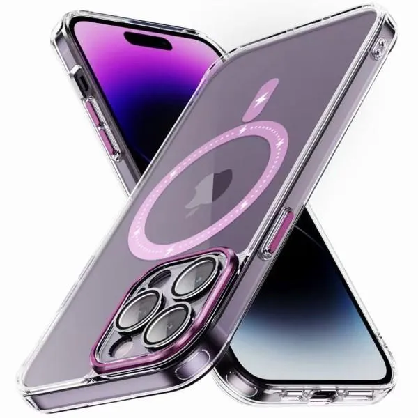 Чехол TPU+PC Colorful with Magnetic Fit для Apple iPhone 13 Pro Max (6.7") — Розовый — фото 2