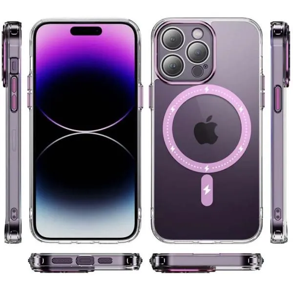 Чехол TPU+PC Colorful with Magnetic Fit для Apple iPhone 13 Pro Max (6.7") — Розовый — фото 3