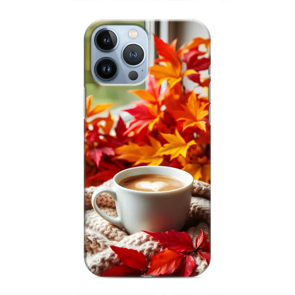 Чехол с принтом «Кофе и листья» для iPhone 13 Pro Max