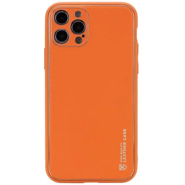 Кожаный чехол Xshield для Apple iPhone 13 Pro (6.1") — Оранжевый — фото 1 Кожаный чехол Xshield для Apple iPhone 13 Pro (6.1") — Оранжевый — фото 1