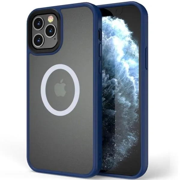 TPU+PC чохол Metal Buttons with Magnetic Fit для Apple iPhone 13 Pro (6.1") — Синій — фото 1