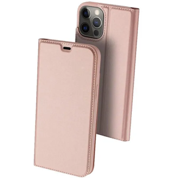 Чехол-книжка Dux Ducis с карманом для визиток для Apple iPhone 13 Pro (6.1") — Rose Gold — фото 1