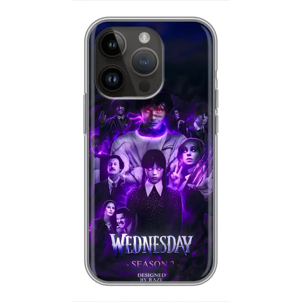 Чехол с принтом «Фиолетовая магия Уэнздей» для iPhone 14 Pro Max