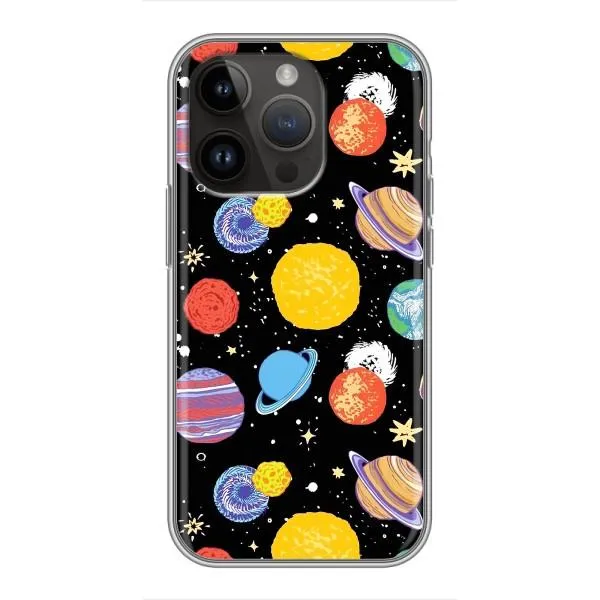 Чехол с принтом «Рисованные планеты» для iPhone 14 Pro Max