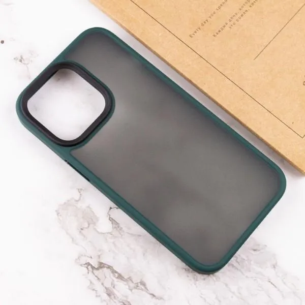 TPU+PC чехол Metal Buttons для Apple iPhone 14 Pro (6.1") — Зеленый — фото 4
