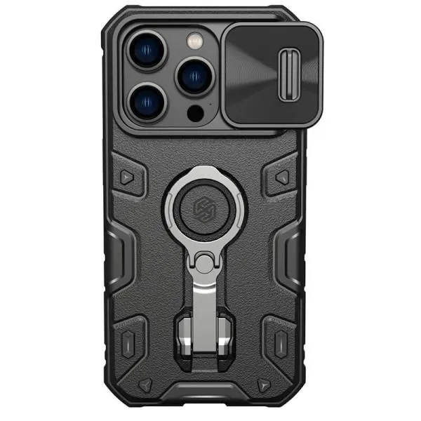 TPU+PC чехол Nillkin CamShield Armor Pro no logo (шторка на камеру) для Apple iPhone 14 Pro (6.1") — Черный — фото 2
