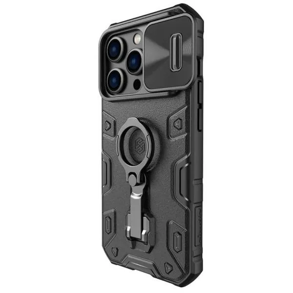 TPU+PC чехол Nillkin CamShield Armor Pro no logo (шторка на камеру) для Apple iPhone 14 Pro (6.1") — Черный — фото 3