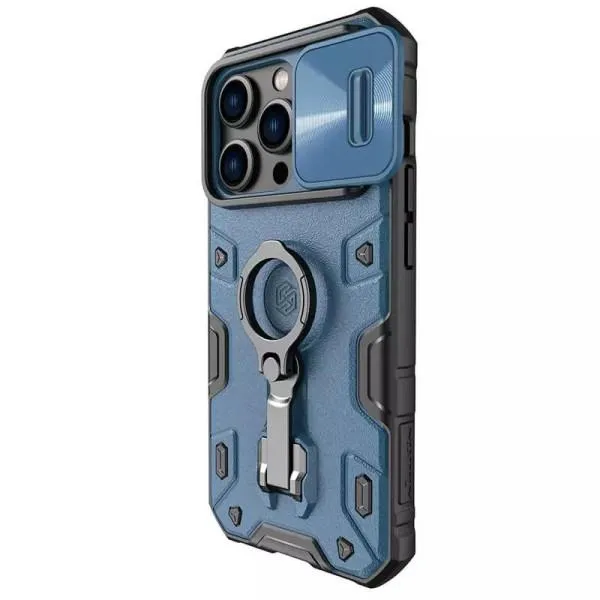 TPU+PC чехол Nillkin CamShield Armor Pro no logo (шторка на камеру) для Apple iPhone 14 Pro (6.1") — Синий — фото 2