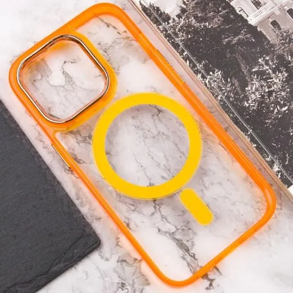 Чехол TPU Iris with Magnetic Fit для Apple iPhone 14 Pro (6.1") — Оранжевый — фото 5