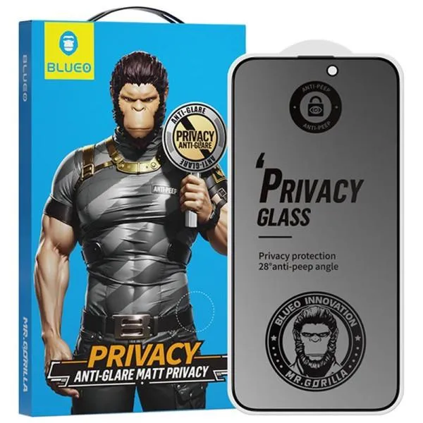 Защитное 2.5D стекло Blueo Full Cover Anti-Peep Matte для Apple iPhone 14 Pro (6.1") — Черный — фото 1 Защитное 2.5D стекло Blueo Full Cover Anti-Peep Matte для Apple iPhone 14 Pro (6.1") — Черный — фото 1