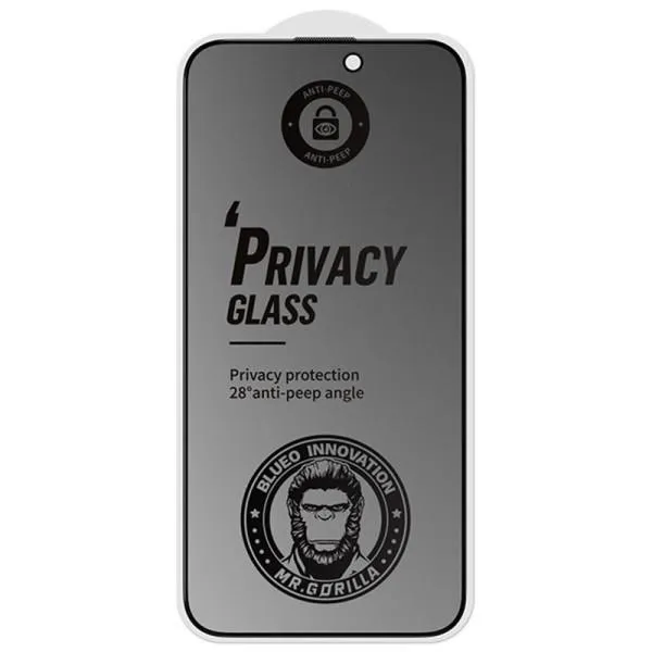 Защитное 2.5D стекло Blueo Full Cover Anti-Peep Matte для Apple iPhone 14 Pro (6.1") — Черный — фото 2 Защитное 2.5D стекло Blueo Full Cover Anti-Peep Matte для Apple iPhone 14 Pro (6.1") — Черный — фото 2
