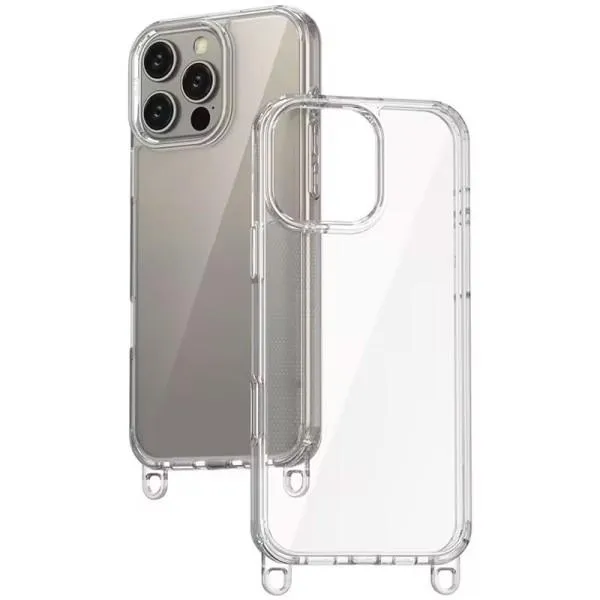 Чехол TPU Transparent with Straps для Apple iPhone 14 Pro (6.1") — Оранжевый — фото 5