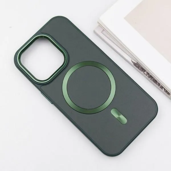 Кожаный чехол SnapCase with Magnetic Fit для Apple iPhone 14 Pro (6.1") — Зеленый — фото 3