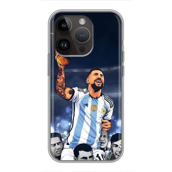 Чехол с принтом «Месси с кубком» для iPhone 14 Pro