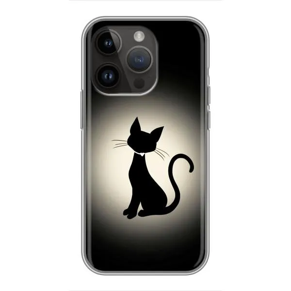 Чехол с принтом «Силуэт котика» для iPhone 14 Pro Чехол с принтом «Силуэт котика» для iPhone 14 Pro