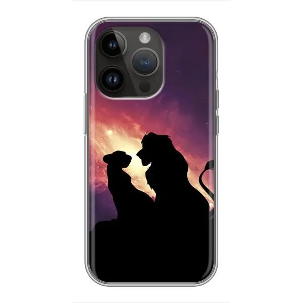 Чехол с принтом «Силуэт Симба и Налу» для iPhone 14 Pro Чехол с принтом «Силуэт Симба и Налу» для iPhone 14 Pro