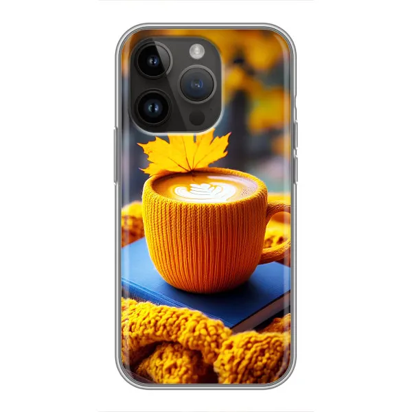 Чехол с принтом «Кофе на желтом пледе» для iPhone 14 Pro