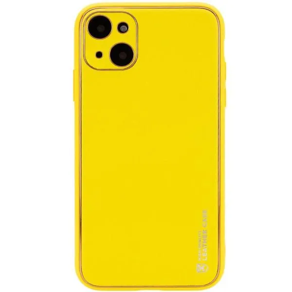 Шкіряний чохол Xshield для Apple iPhone 14 (6.1") — Жовтий — фото 1