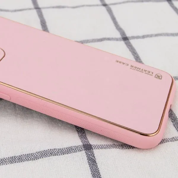 Кожаный чехол Xshield для Apple iPhone 14 (6.1") — Розовый — фото 2