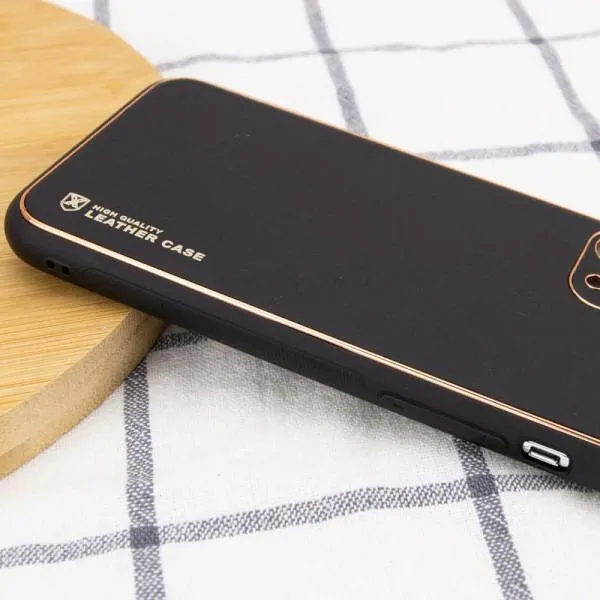 Кожаный чехол Xshield для Apple iPhone 14 (6.1") — Черный — фото 3