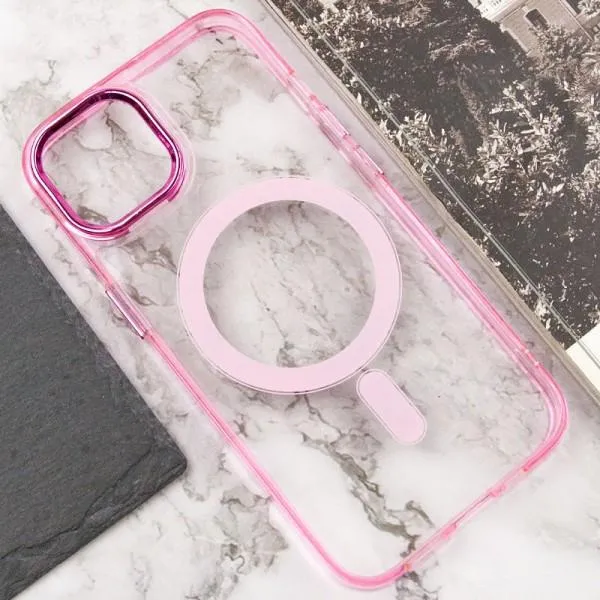 Чехол TPU Iris with Magnetic Fit для Apple iPhone 14 (6.1") — Розовый — фото 5