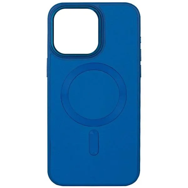 Кожаный чехол Bonbon Leather Metal Style with MagSafe для Apple iPhone 14 (6.1") — Синий — фото 1 Кожаный чехол Bonbon Leather Metal Style with MagSafe для Apple iPhone 14 (6.1") — Синий — фото 1