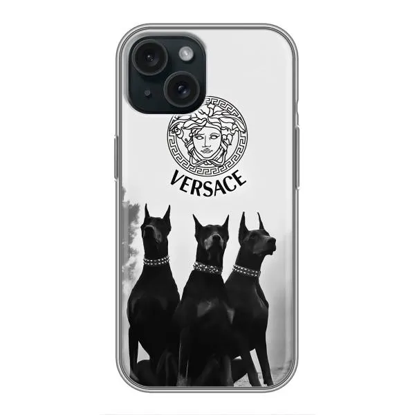 Чехол с принтом «Доберман Версаче» для iPhone 14
