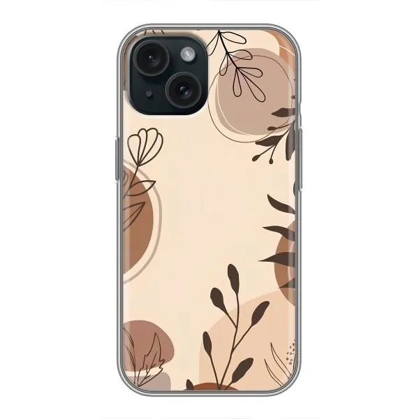 Чехол с принтом «Коричневые цветы» для iPhone 14