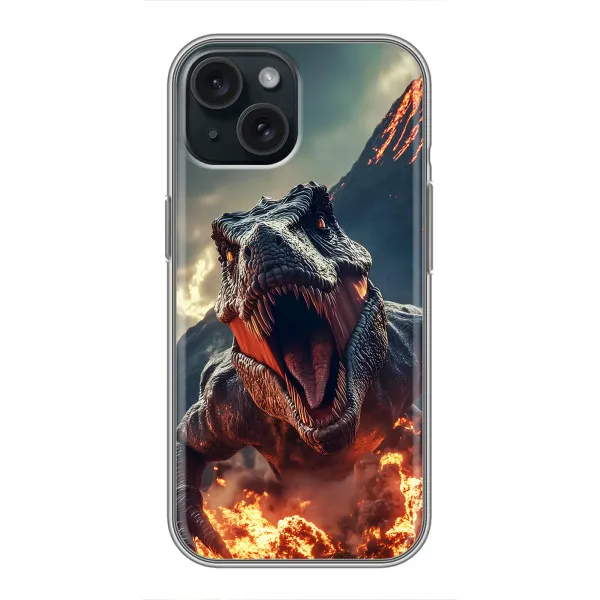 Чехол с принтом «Огненный динозавр» для iPhone 14