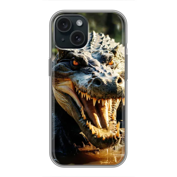 Чехол с принтом «Опасный крокодил» для iPhone 14