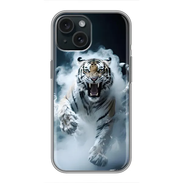 Чехол с принтом «Белый тигр в дыму» для iPhone 14
