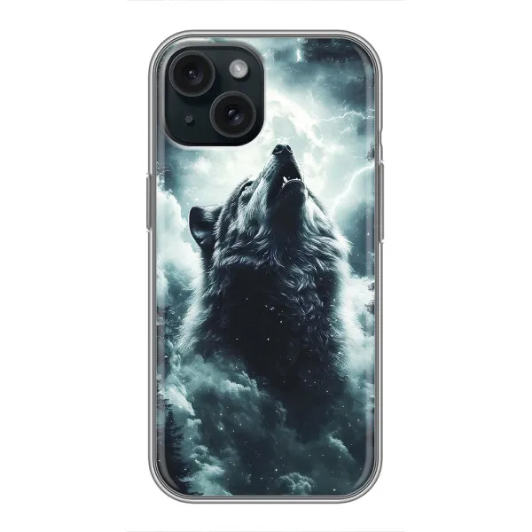 Чехол с принтом «Волк в облаках» для iPhone 14