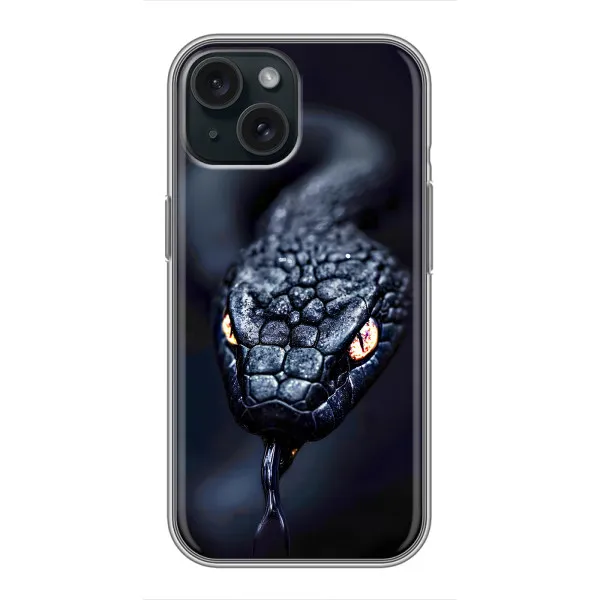 Чехол с принтом «Черная змея» для iPhone 14