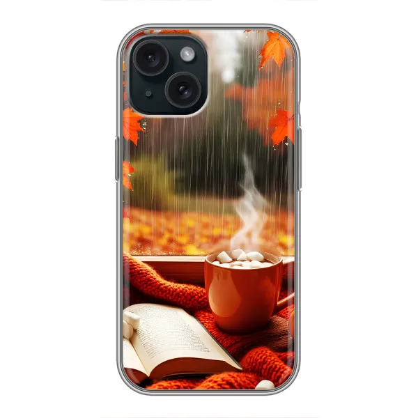 Чехол с принтом «Кофе и дождь» для iPhone 14