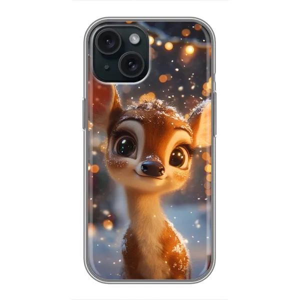 Чехол с принтом «Олененок среди гирлянд» для iPhone 14 Чехол с принтом «Олененок среди гирлянд» для iPhone 14