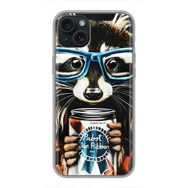 Чехол с принтом «Енот с банкой» для iPhone 14 Plus
